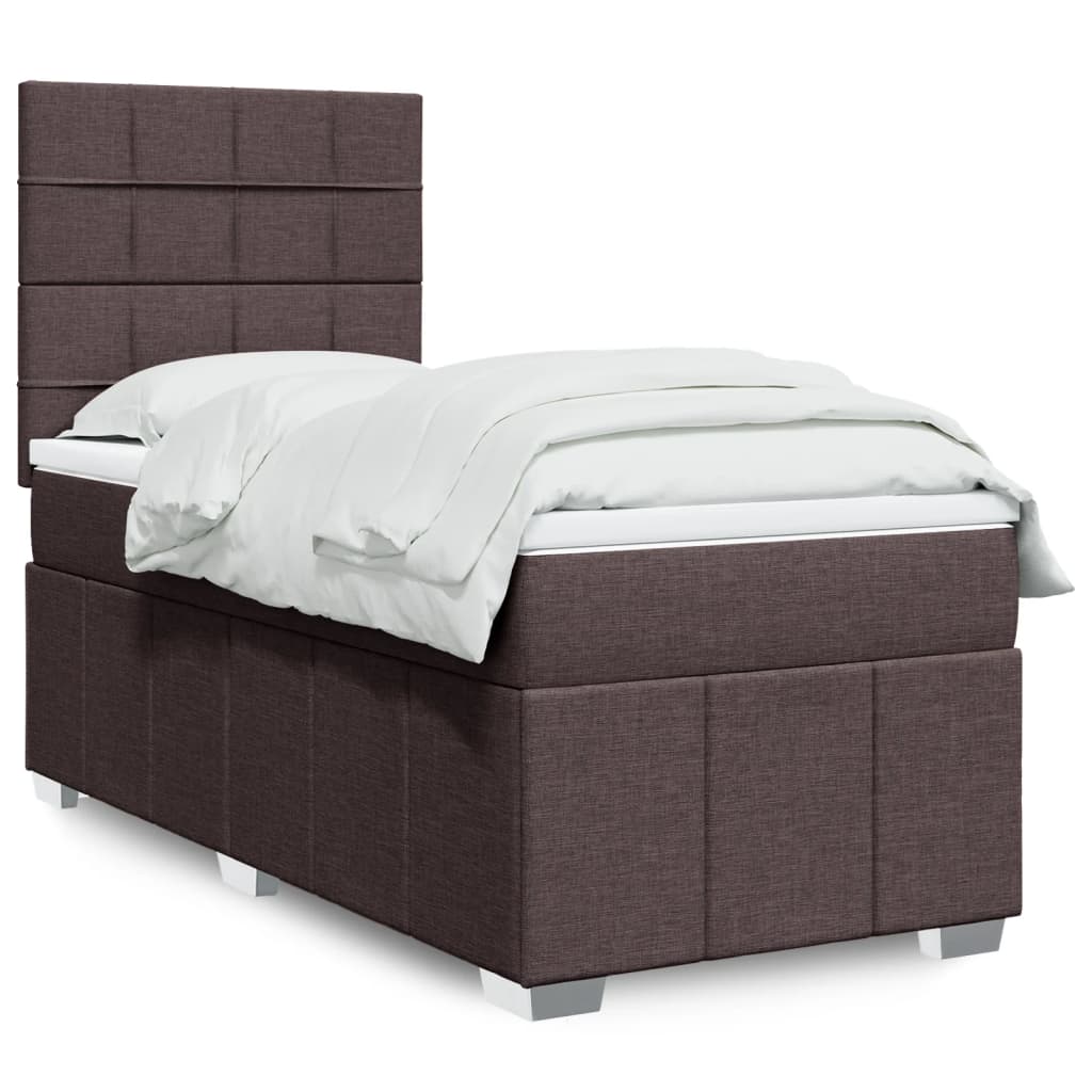 Boxspring met matras stof donkerbruin 100x200 cm is nu te koop bij PeponiXL, paradijselijk wonen!