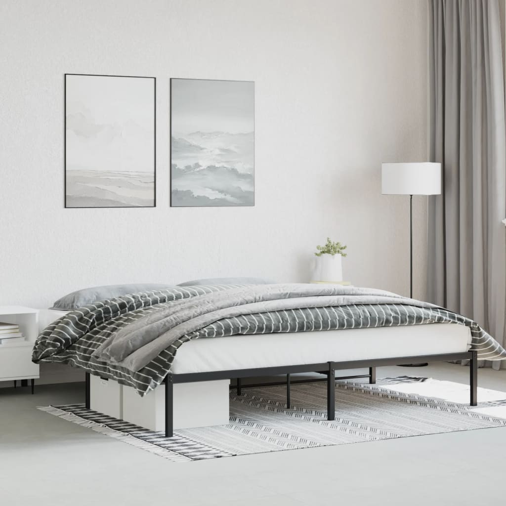 Bedframe metaal zwart 200x200 cm is nu te koop bij PeponiXL, paradijselijk wonen!
