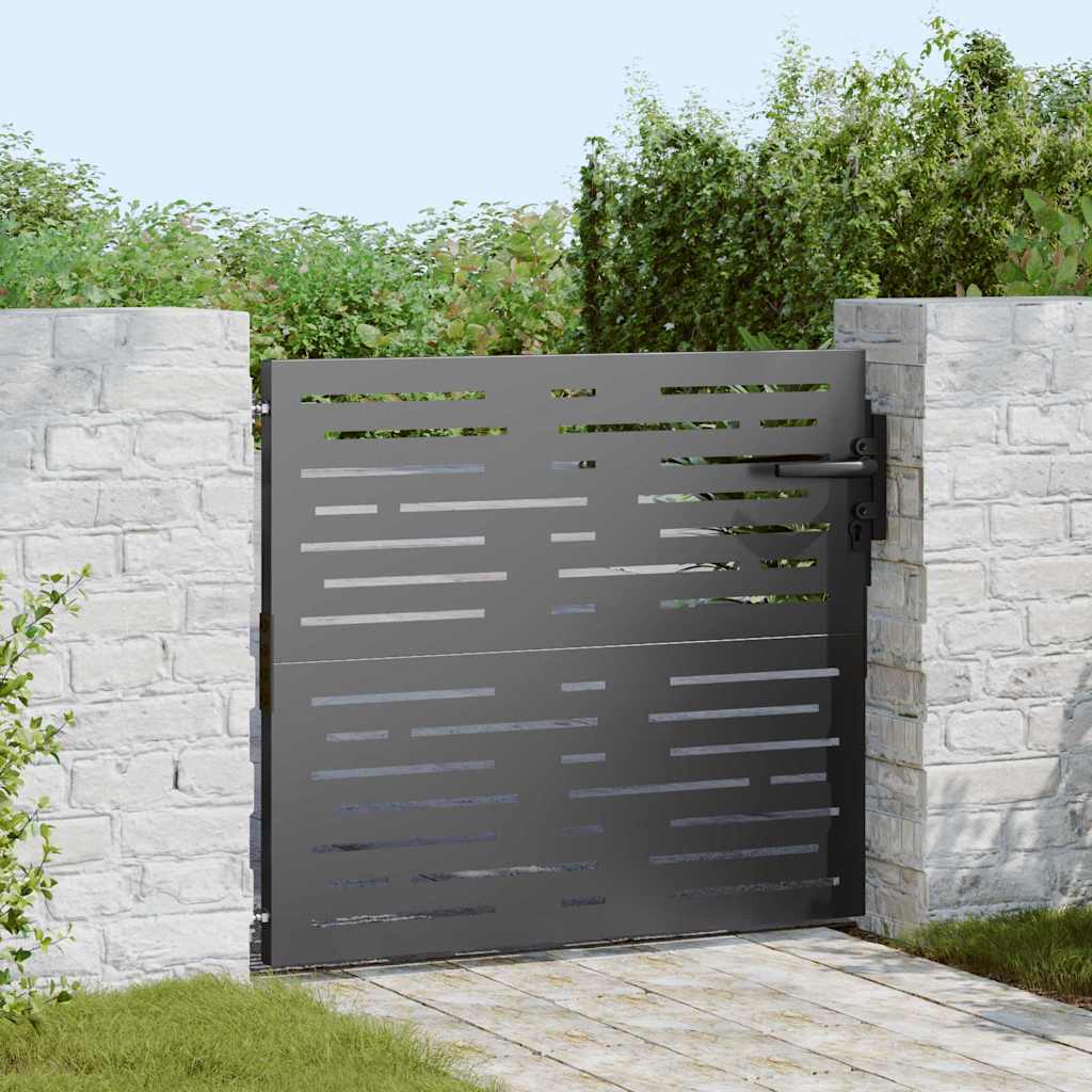 Tuinpoort met slot Zwart 85 x 100 cm Poedergecoat staal is nu te koop bij PeponiXL, paradijselijk wonen!