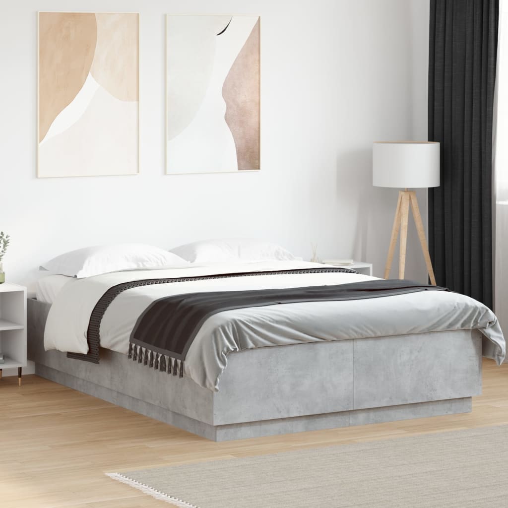 Bedframe bewerkt hout betongrijs 150x200 cm is nu te koop bij PeponiXL, paradijselijk wonen!