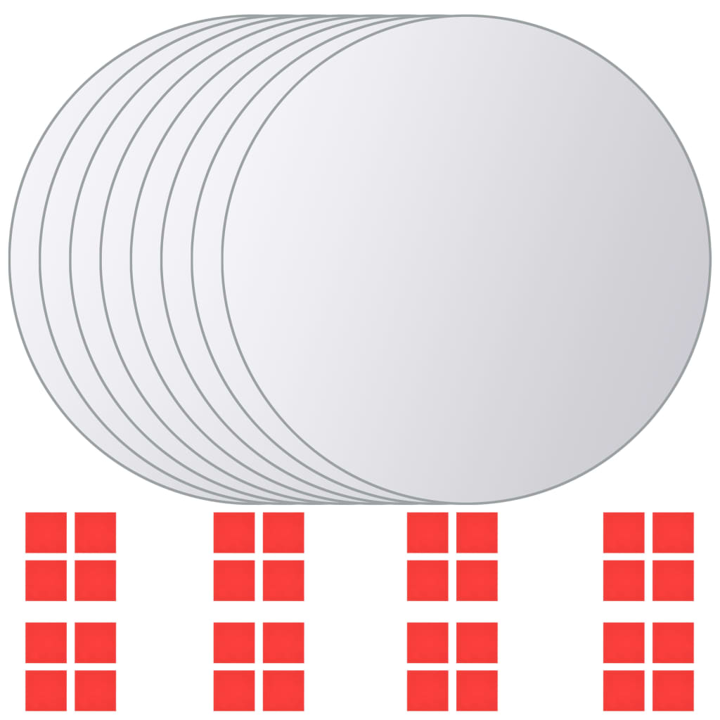 8 st Spiegeltegels rond glas is nu te koop bij PeponiXL, paradijselijk wonen!