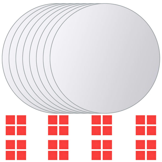 8 st Spiegeltegels rond glas is nu te koop bij PeponiXL, paradijselijk wonen!
