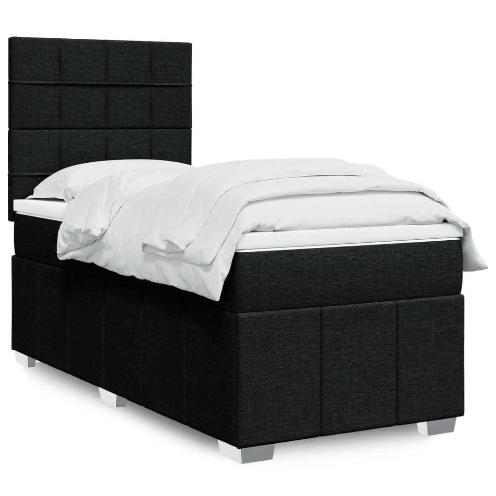 Boxspring met matras stof zwart 90x190 cm is nu te koop bij PeponiXL, paradijselijk wonen!