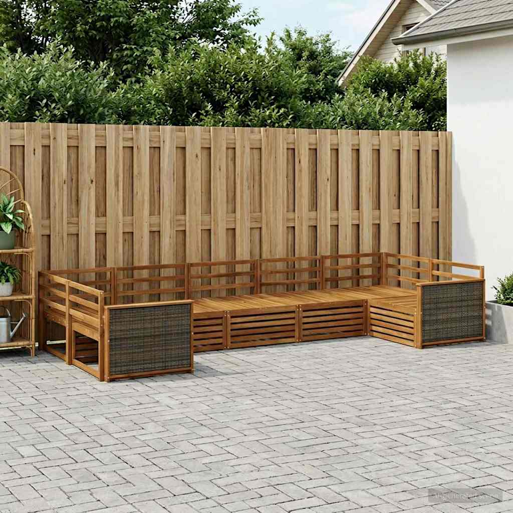 Buiten bankenset 7 pcs Naturel is nu te koop bij PeponiXL, paradijselijk wonen!