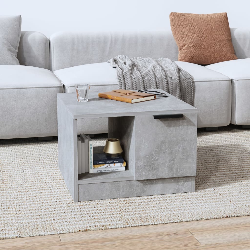 Salontafel 50x50x36 cm bewerkt hout betongrijs is nu te koop bij PeponiXL, paradijselijk wonen!
