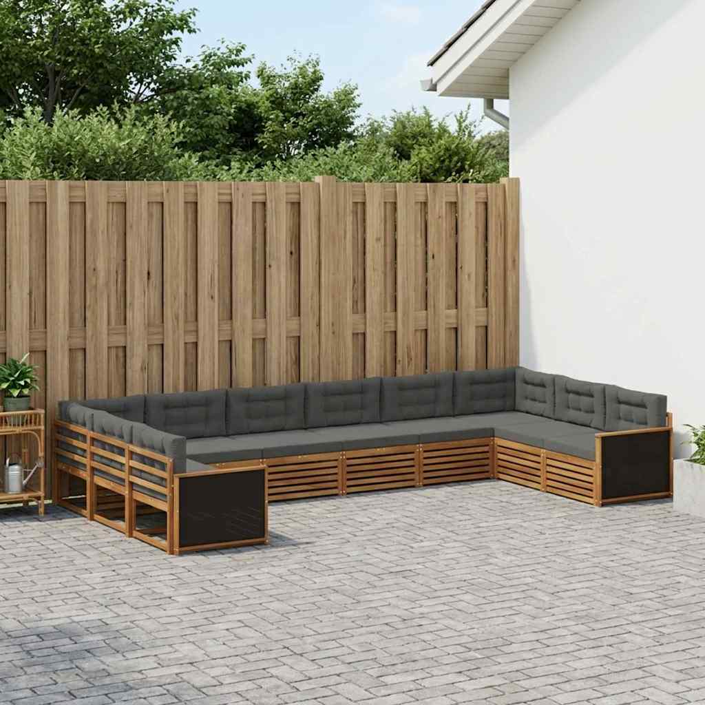 Sofa-Sets met kussen 10 pcs Massief Acaciahout is nu te koop bij PeponiXL, paradijselijk wonen!