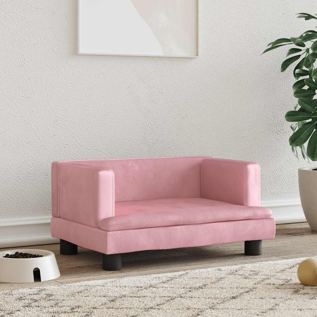 Hondenmand 60x40x30 cm fluweel roze is nu te koop bij PeponiXL, paradijselijk wonen!