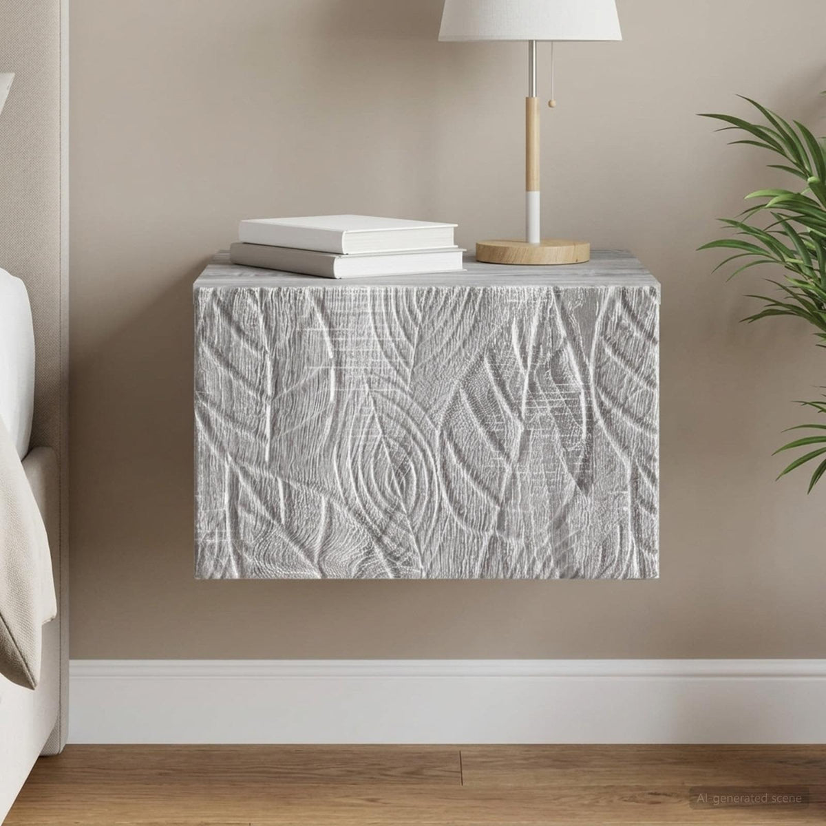 Wandbeugel Bedkast Grijs Sonoma 49 x 34,5 x 20 cm Bewerkt hout is nu te koop bij PeponiXL, paradijselijk wonen!