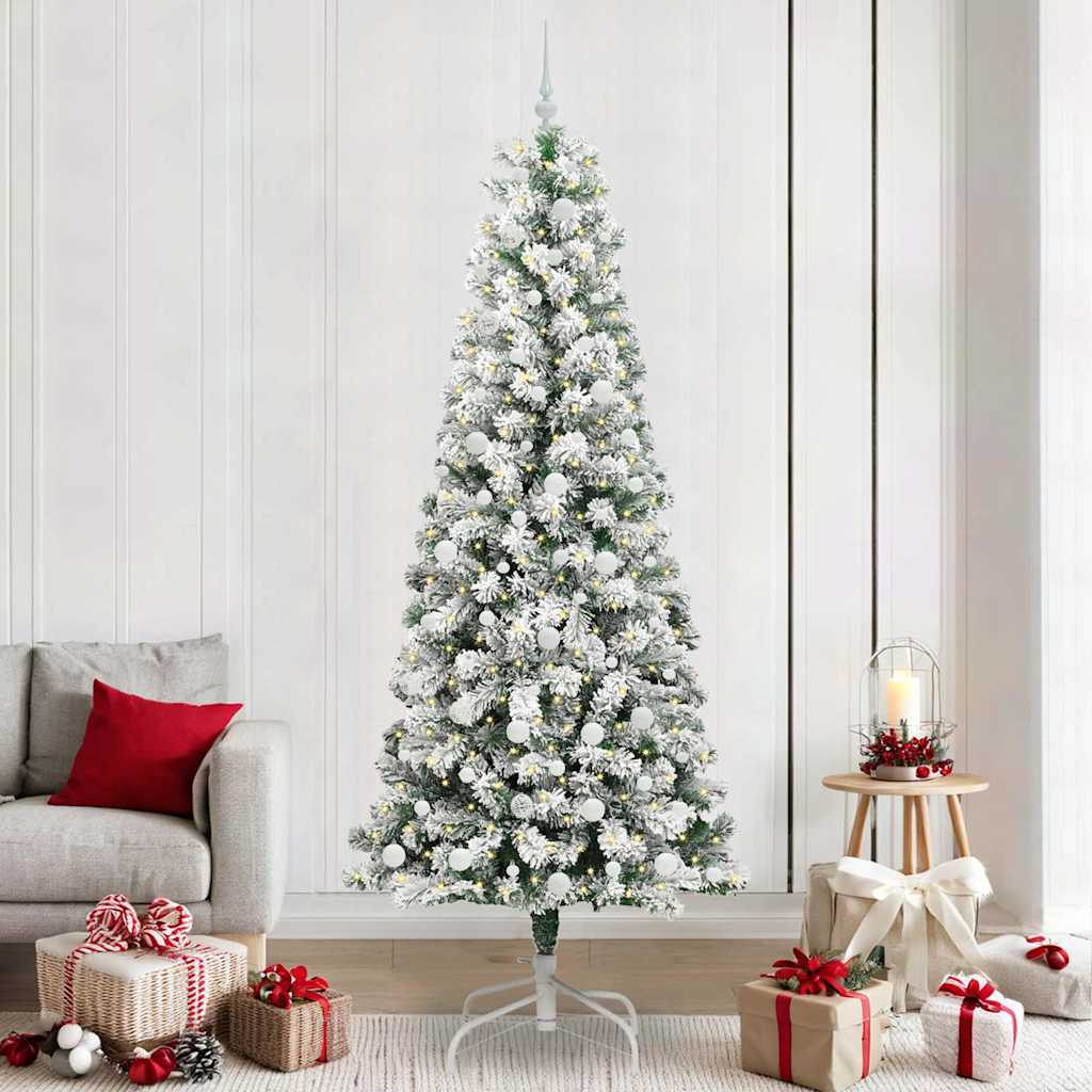 Kunstmatige Inklapbare Kerstboom Groen en Wit 240 cm is nu te koop bij PeponiXL, paradijselijk wonen!