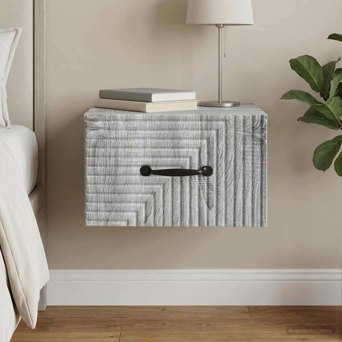 Wandbeugel Bedkast Grijs sonoma 34,5 x 33 x 20 cm Bewerkt hout is nu te koop bij PeponiXL, paradijselijk wonen!
