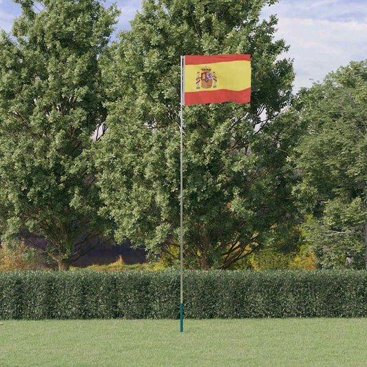 Vlag met vlaggenmast Spanje 5,5 m aluminium is nu te koop bij PeponiXL, paradijselijk wonen!