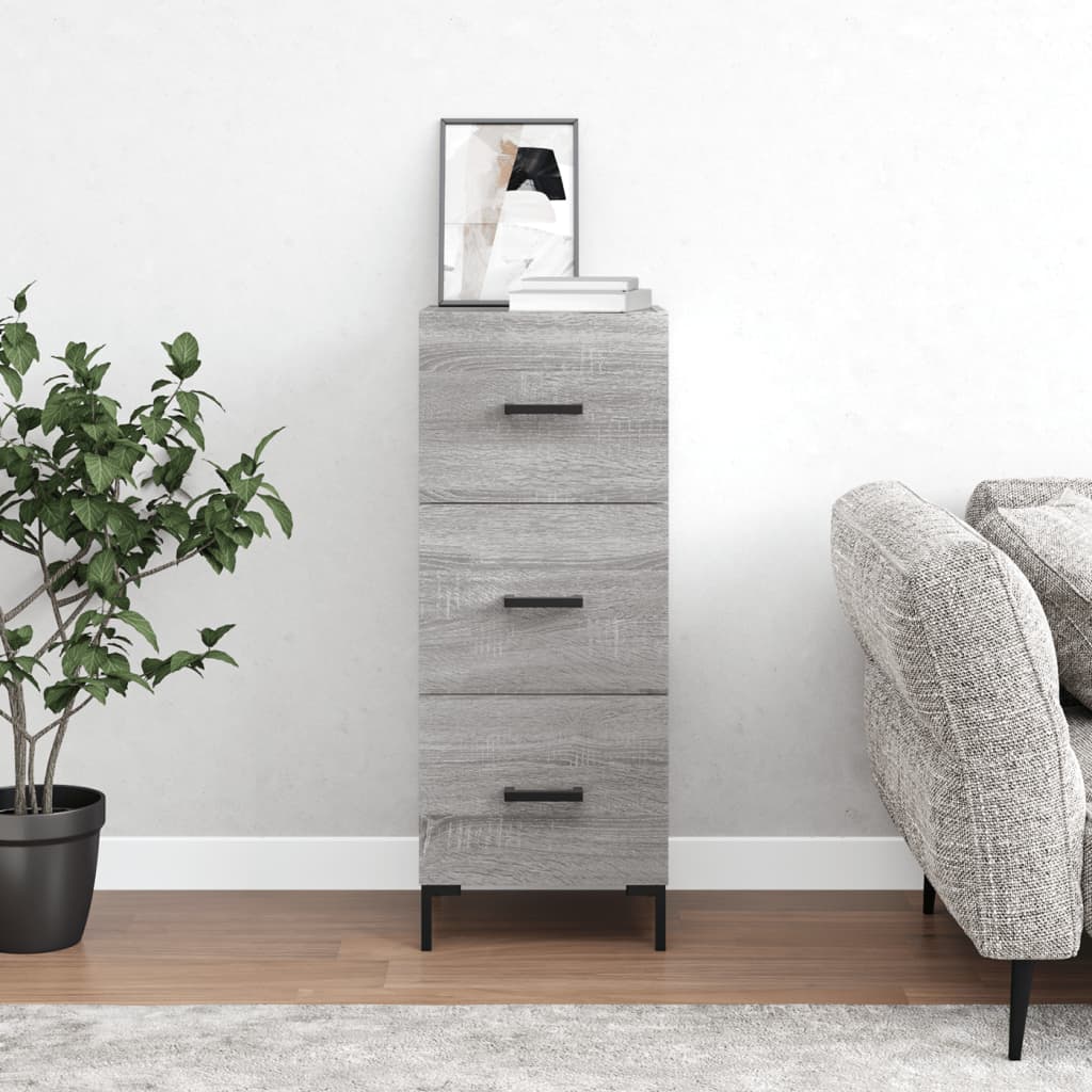 Dressoir 34,5x34x90 cm bewerkt hout grijs sonoma eikenkleurig is nu te koop bij PeponiXL, paradijselijk wonen!
