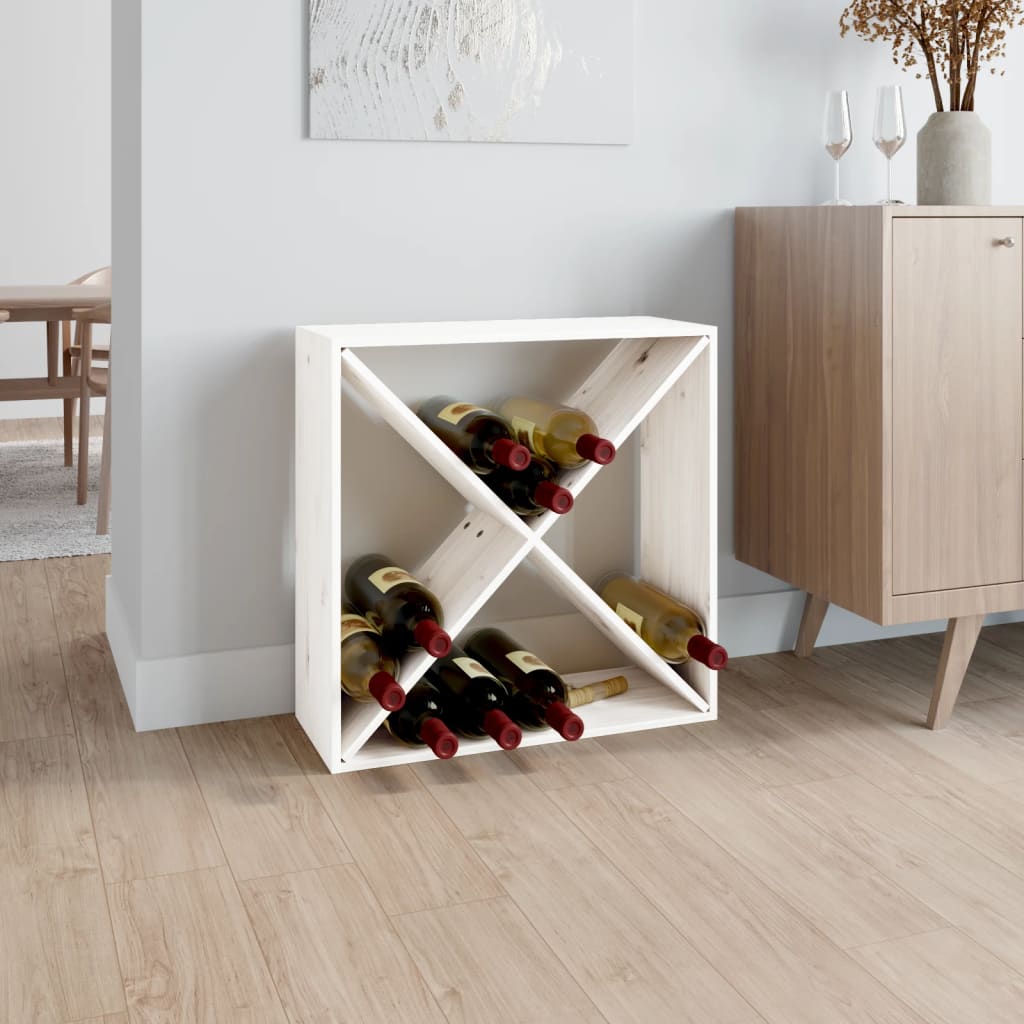 Wijnkast 62x25x62 cm massief grenenhout wit is nu te koop bij PeponiXL, paradijselijk wonen!