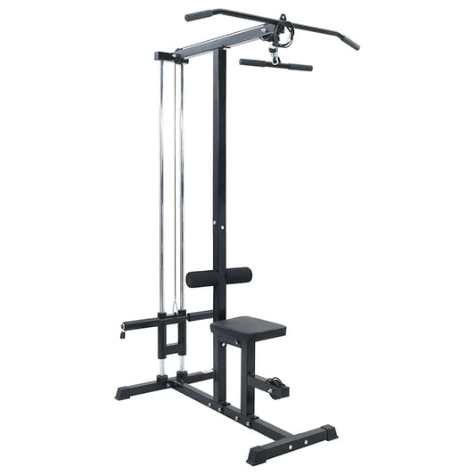 Lat pulldown machine Zwart 110 x 70 x 187 cm Gepoedercoat staal is nu te koop bij PeponiXL, paradijselijk wonen!