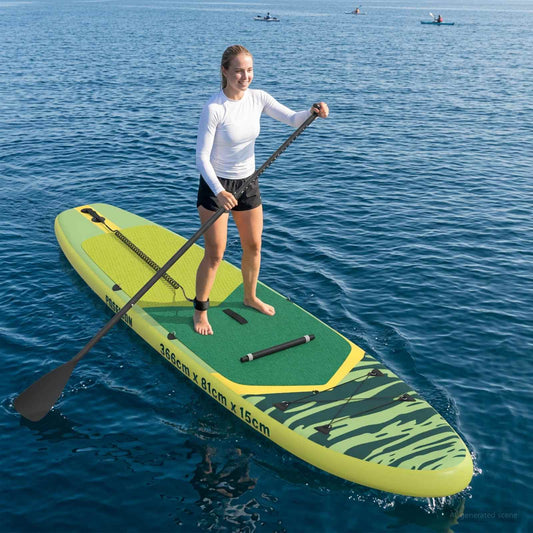 SUP Board met zitplaats 2-in-1 POSEIDON 366 x 81 x 15 cm Groen is nu te koop bij PeponiXL, paradijselijk wonen!