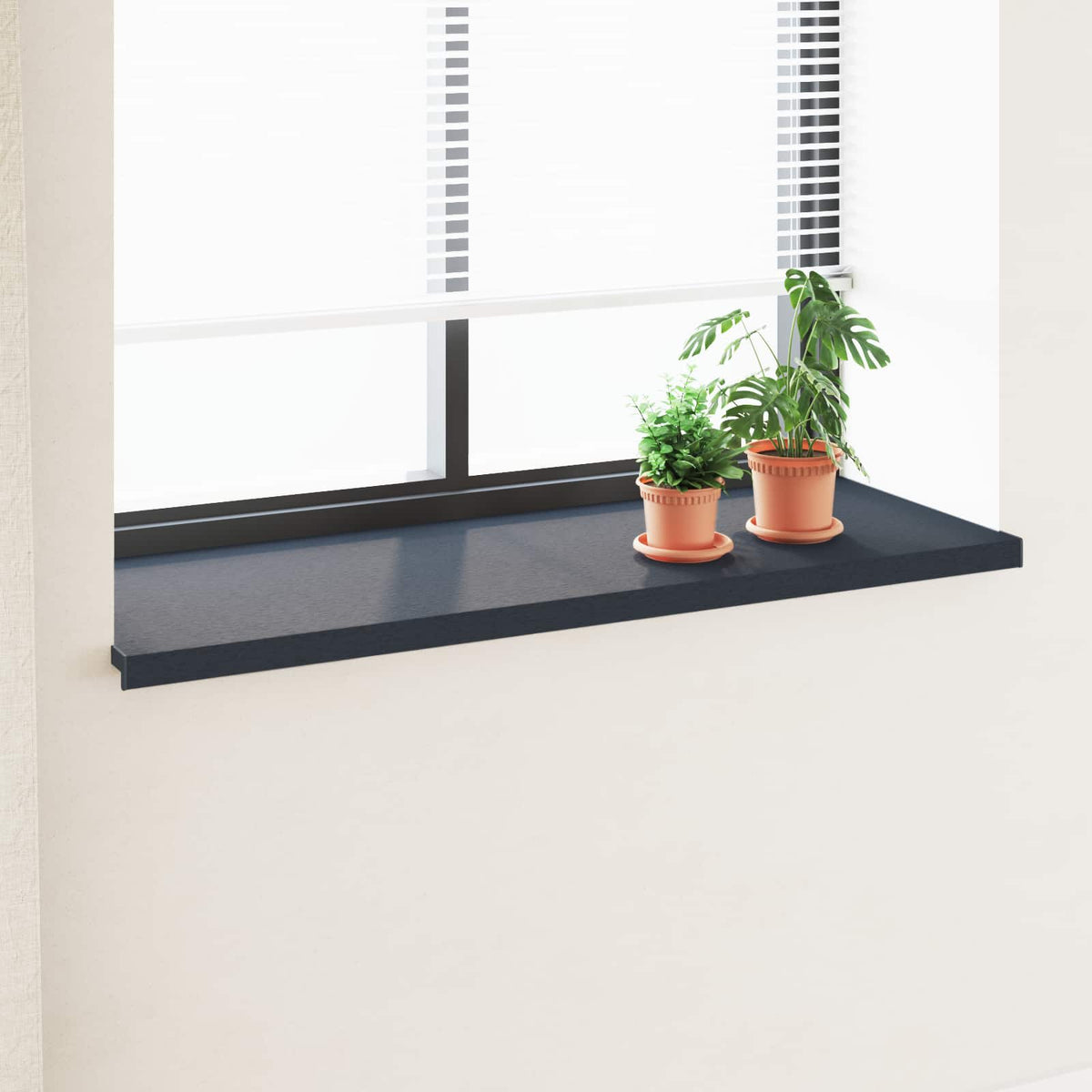 Raamsokkel Antraciet met houten nerf 120 x 50 x 4,5 cm PVC is nu te koop bij PeponiXL, paradijselijk wonen!