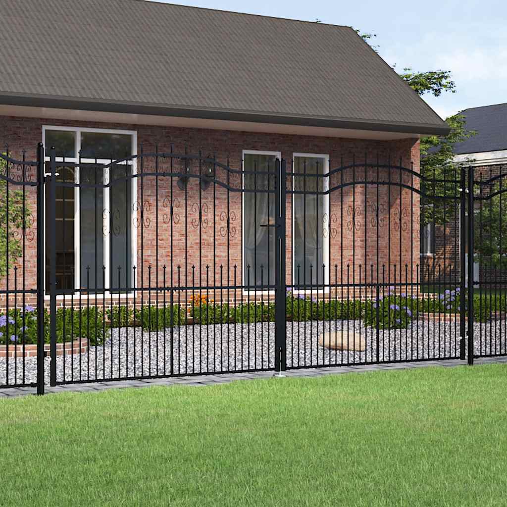 Hekpoort KAMPEN met speerpunt zwart 394,5 x 172 cm staal is nu te koop bij PeponiXL, paradijselijk wonen!