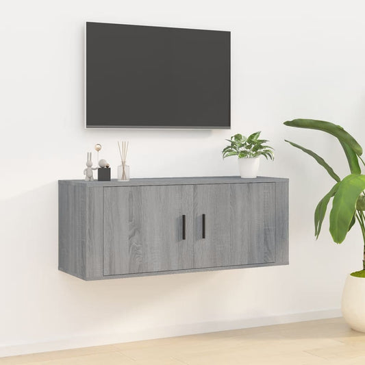 Tv-wandmeubel 100x34,5x40 cm grijs sonoma eikenkleurig is nu te koop bij PeponiXL, paradijselijk wonen!