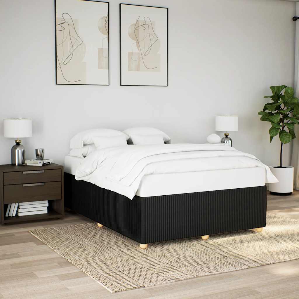 Bedframe zonder matras stof zwart 140x200 cm is nu te koop bij PeponiXL, paradijselijk wonen!