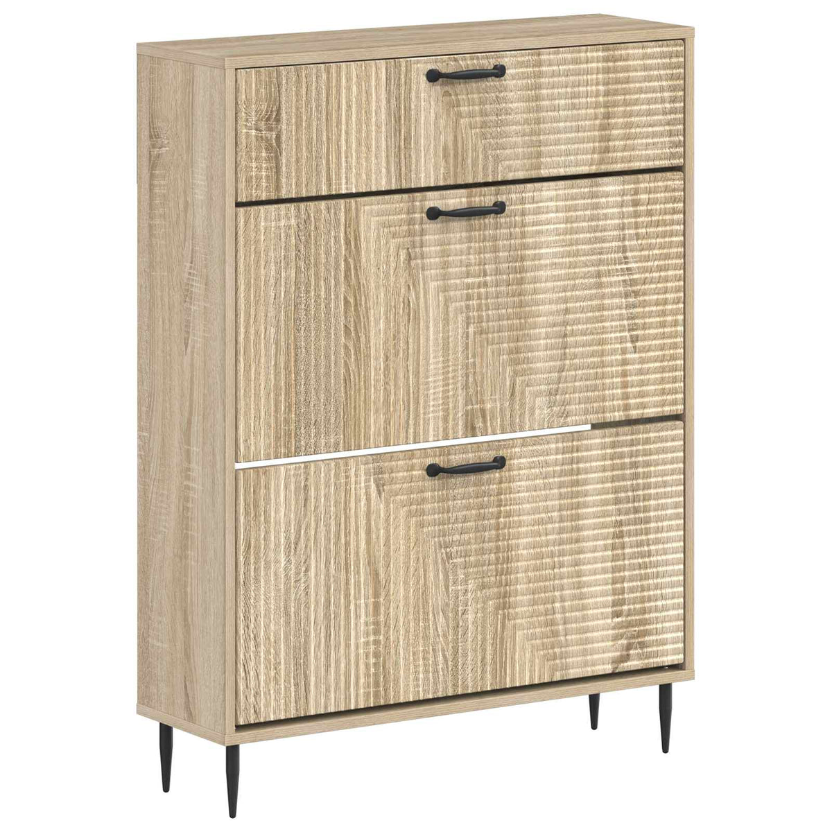 Schoenenkast HAARLEM 78 x 24 x 103 cm Bewerkt hout Sonoma Eiken is nu te koop bij PeponiXL, paradijselijk wonen!