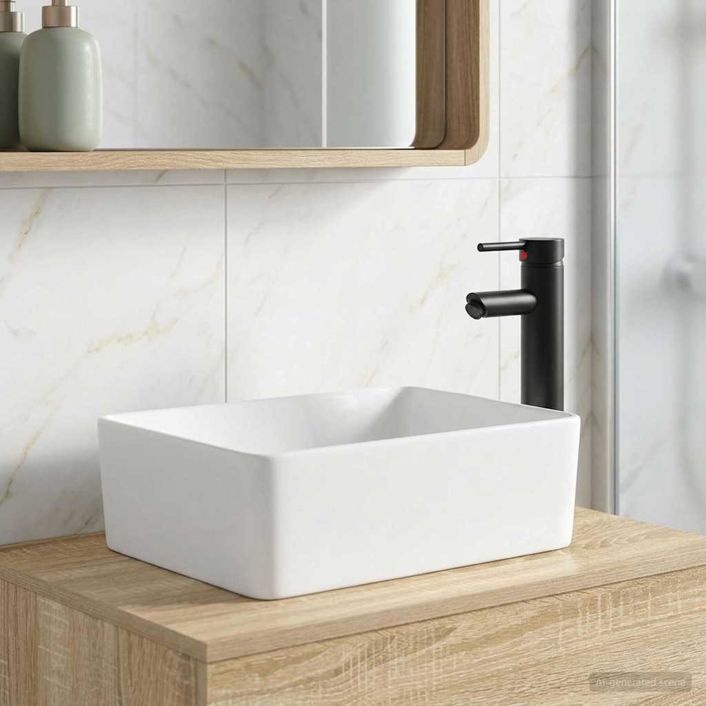 Badkamer Waskom Mat Zwart 40,5 x 30,5 x 13 cm Metaal is nu te koop bij PeponiXL, paradijselijk wonen!