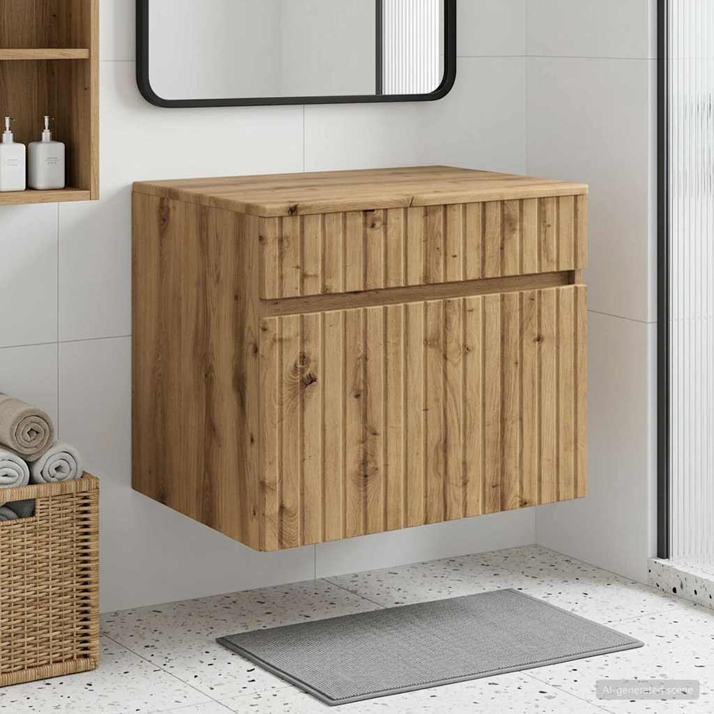 Wand Gemonteerde Badkamerkast Artisanaal eiken is nu te koop bij PeponiXL, paradijselijk wonen!