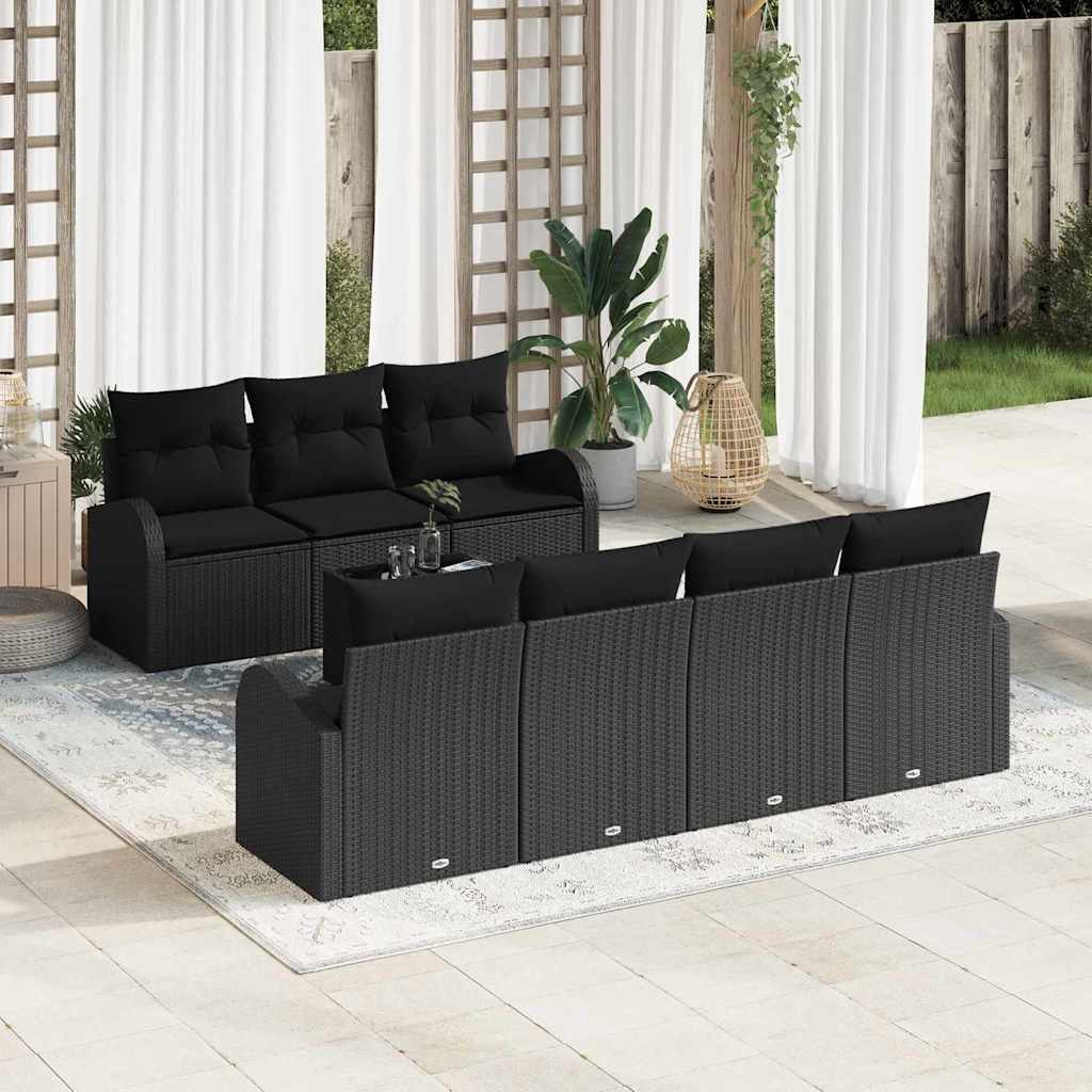 Tuin Sofa Set Zwart 55 x 55 x 37 cm poly rattan is nu te koop bij PeponiXL, paradijselijk wonen!