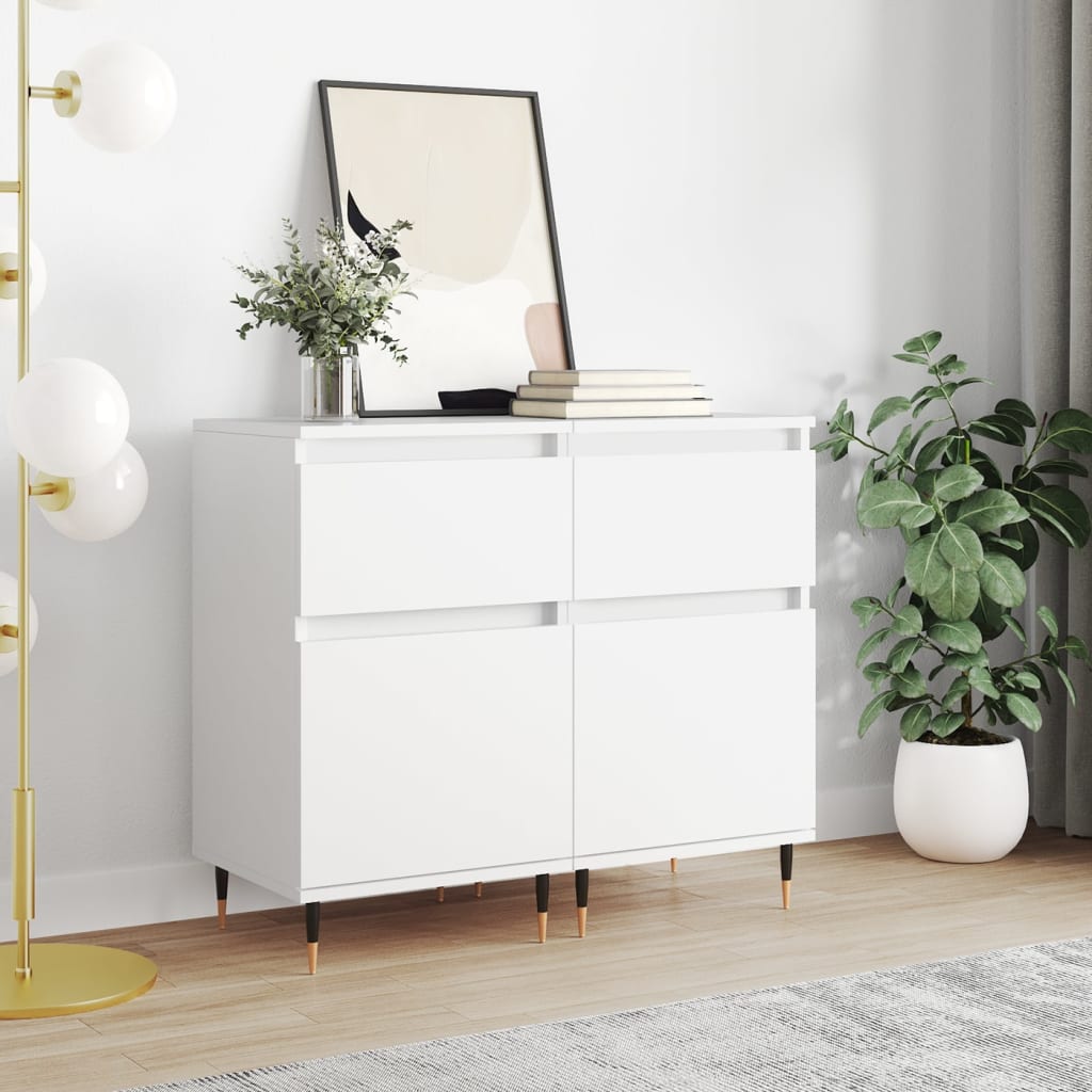 Dressoirs 2 st 40x35x70 cm bewerkt hout wit is nu te koop bij PeponiXL, paradijselijk wonen!