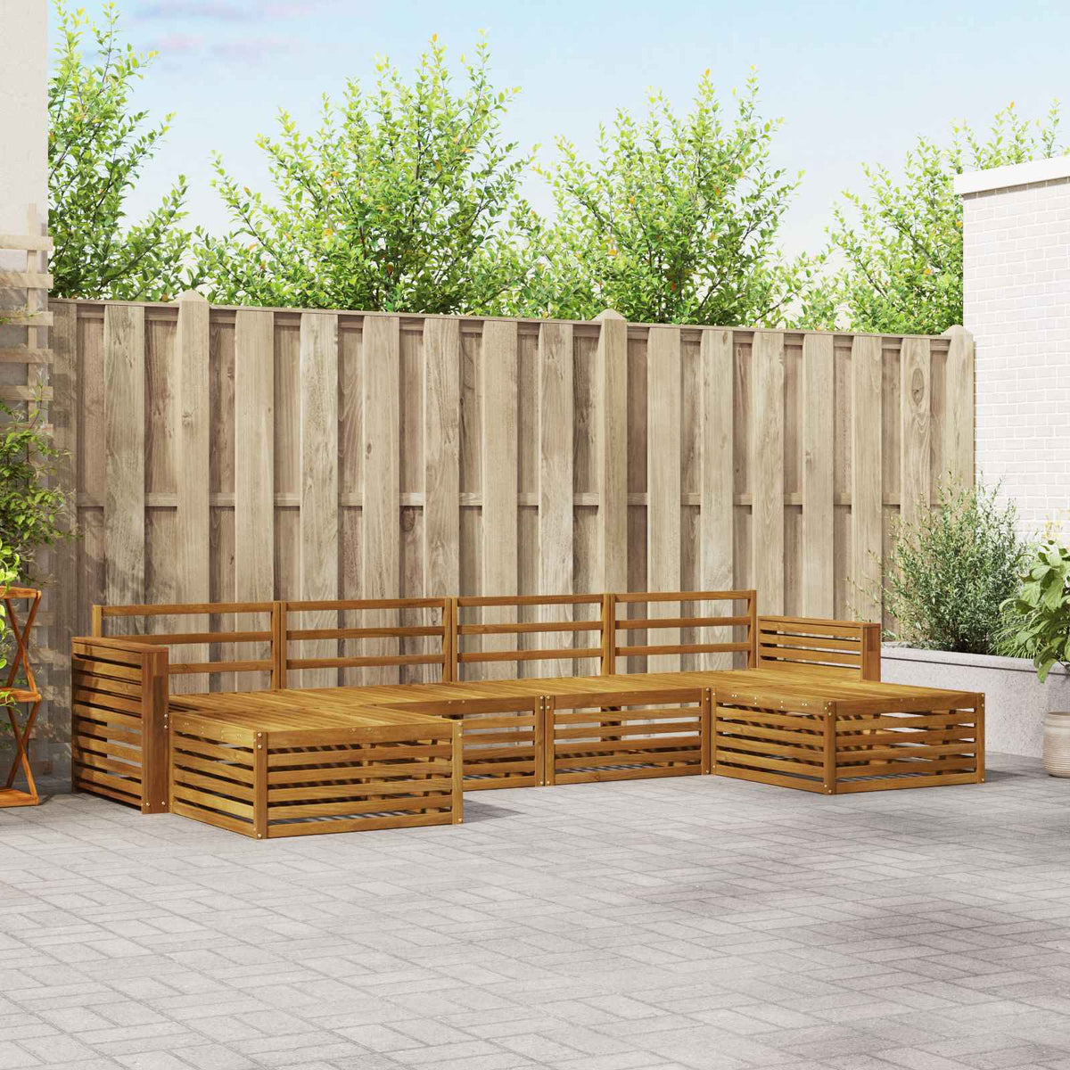 Sofa-Sets 6 pcs Naturel Massief Acaciahout is nu te koop bij PeponiXL, paradijselijk wonen!