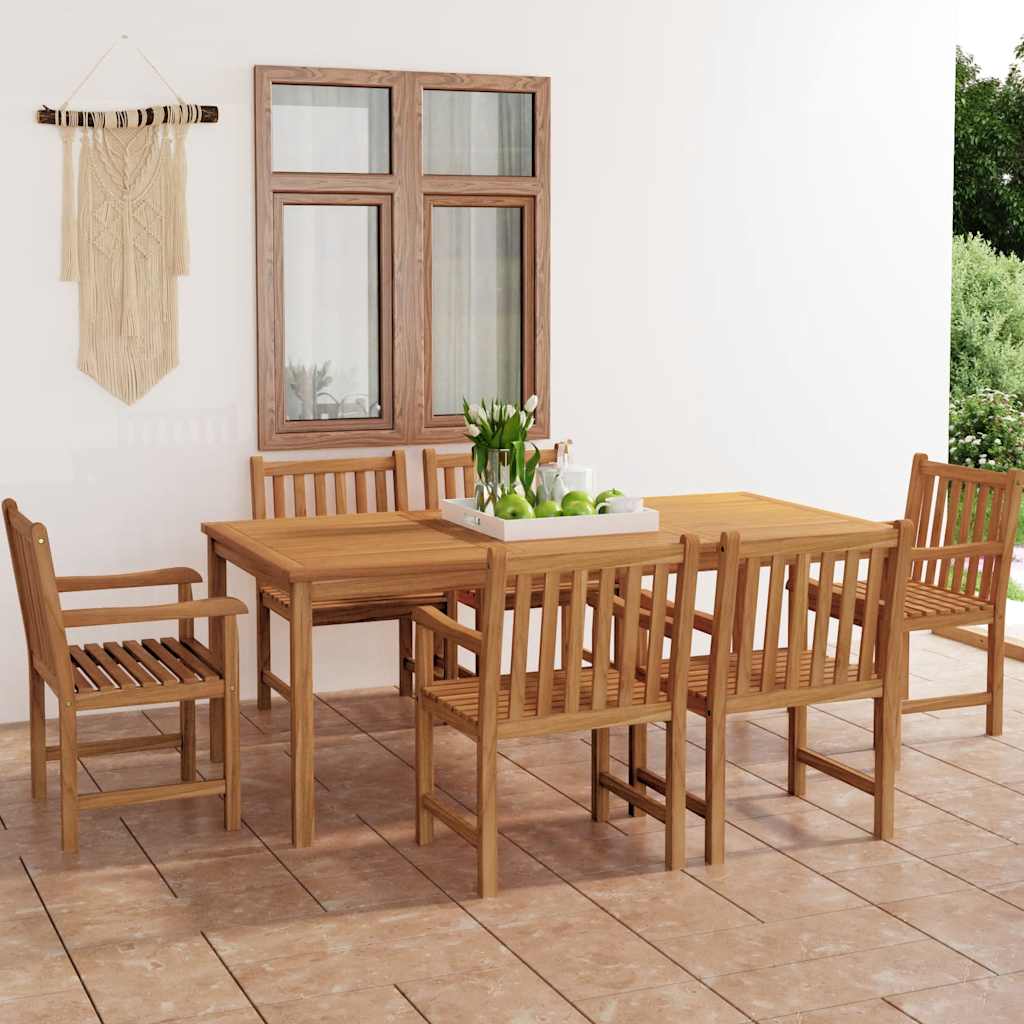 7-delige tuinset 200x100 cm massief teakhout is nu te koop bij PeponiXL, paradijselijk wonen!