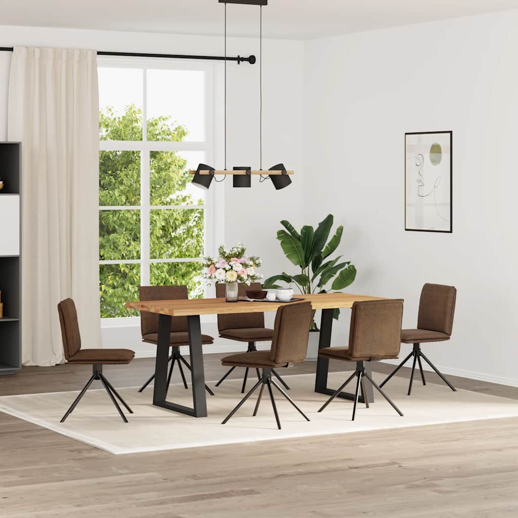Eetkamerstoelen 6 st kunstsuède bruin is nu te koop bij PeponiXL, paradijselijk wonen!
