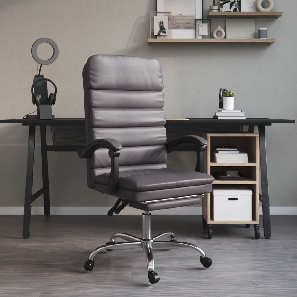 Massage Relaxfauteuil voor op kantoor grijs kunstleer is nu te koop bij PeponiXL, paradijselijk wonen!