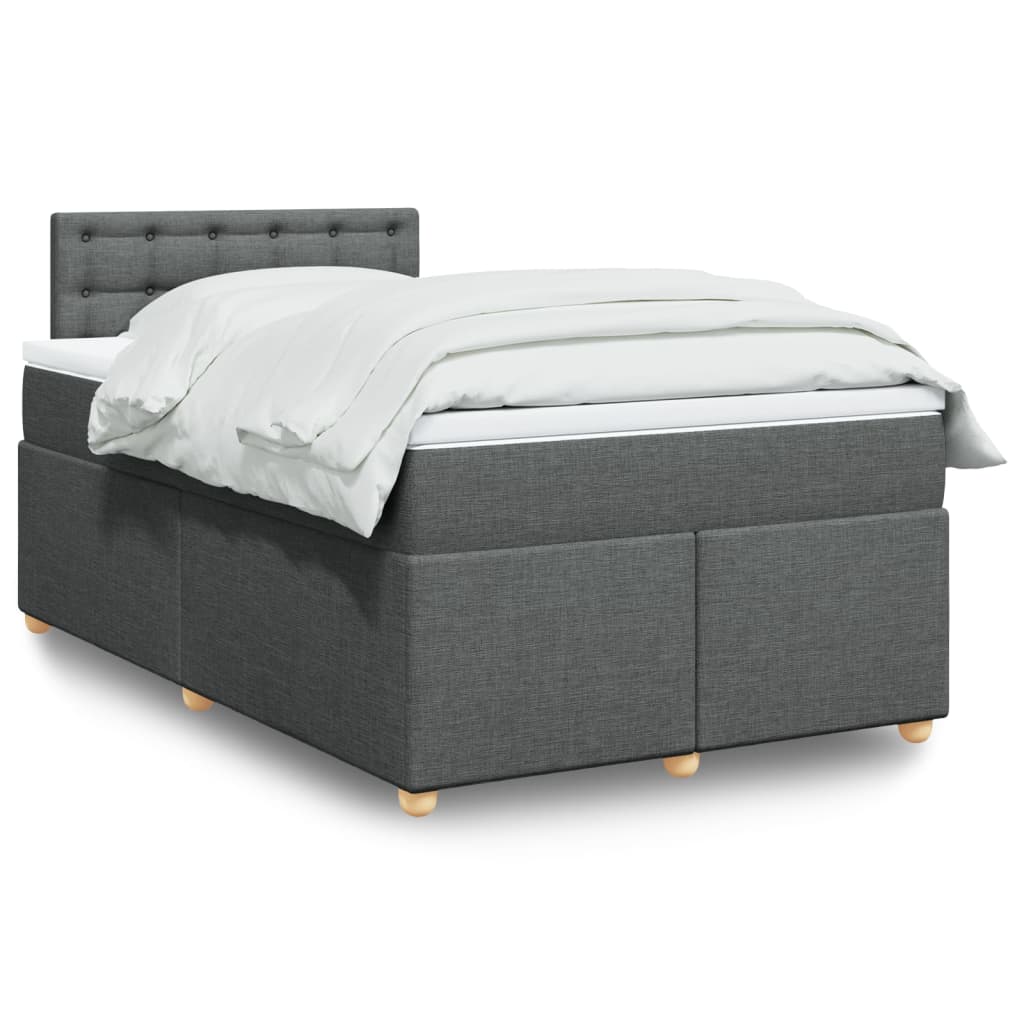 Boxspring met matras stof donkergrijs 120x190 cm is nu te koop bij PeponiXL, paradijselijk wonen!