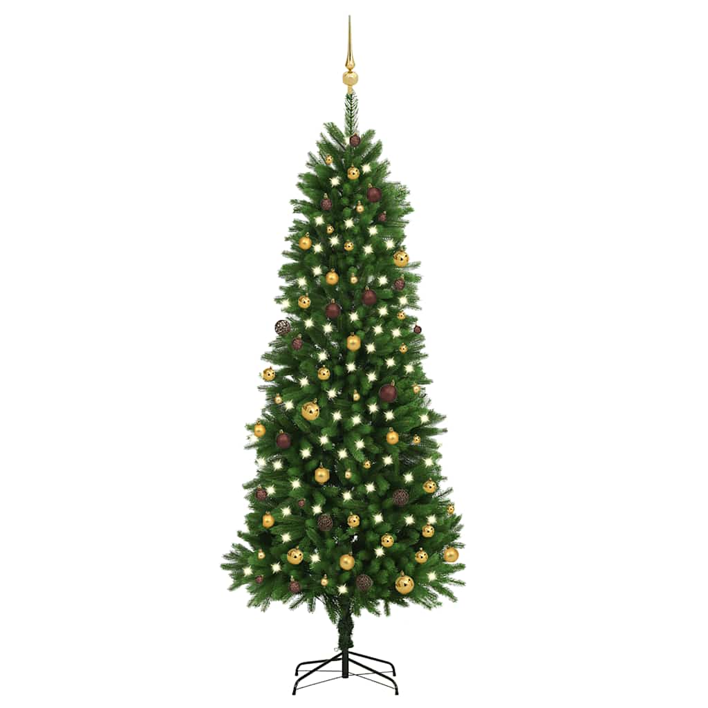 Kunstkerstboom met verlichting en kerstballen 240 cm groen is nu te koop bij PeponiXL, paradijselijk wonen!