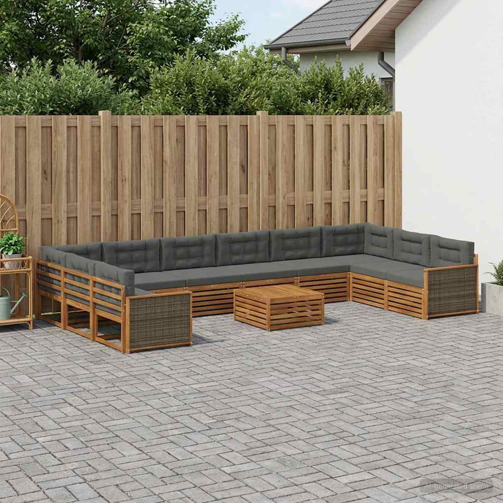 Sofa-Sets met kussen 11 pcs Massief Acaciahout is nu te koop bij PeponiXL, paradijselijk wonen!