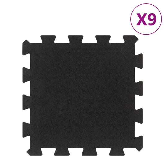 Rubbertegels 9 st 16 mm 30x30 cm zwart is nu te koop bij PeponiXL, paradijselijk wonen!