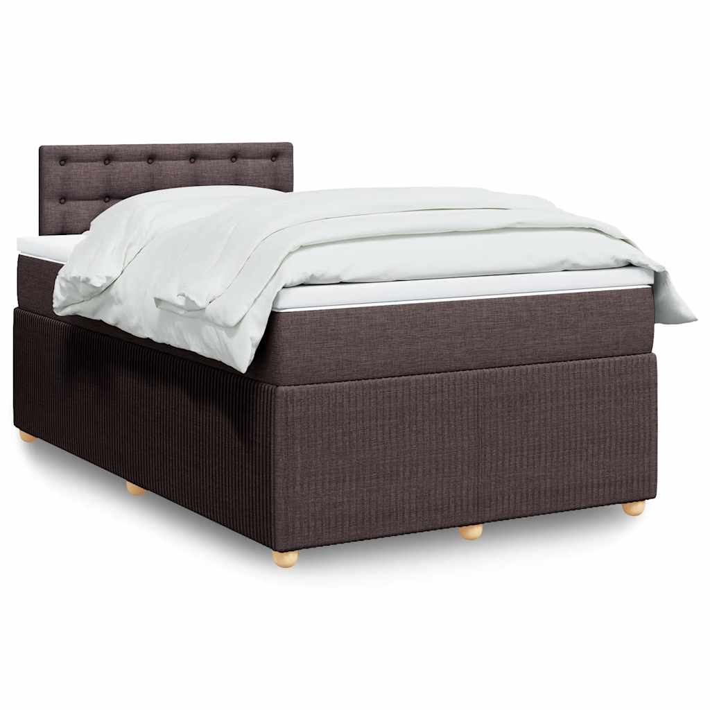 Boxspring met matras stof donkerbruin 120x200 cm is nu te koop bij PeponiXL, paradijselijk wonen!