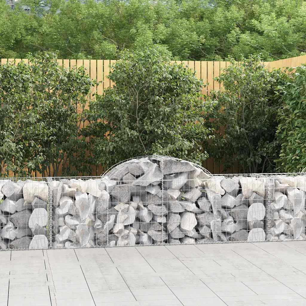 Schanskorven 12 st gewelfd 200x50x60/80 cm gegalvaniseerd ijzer is nu te koop bij PeponiXL, paradijselijk wonen!