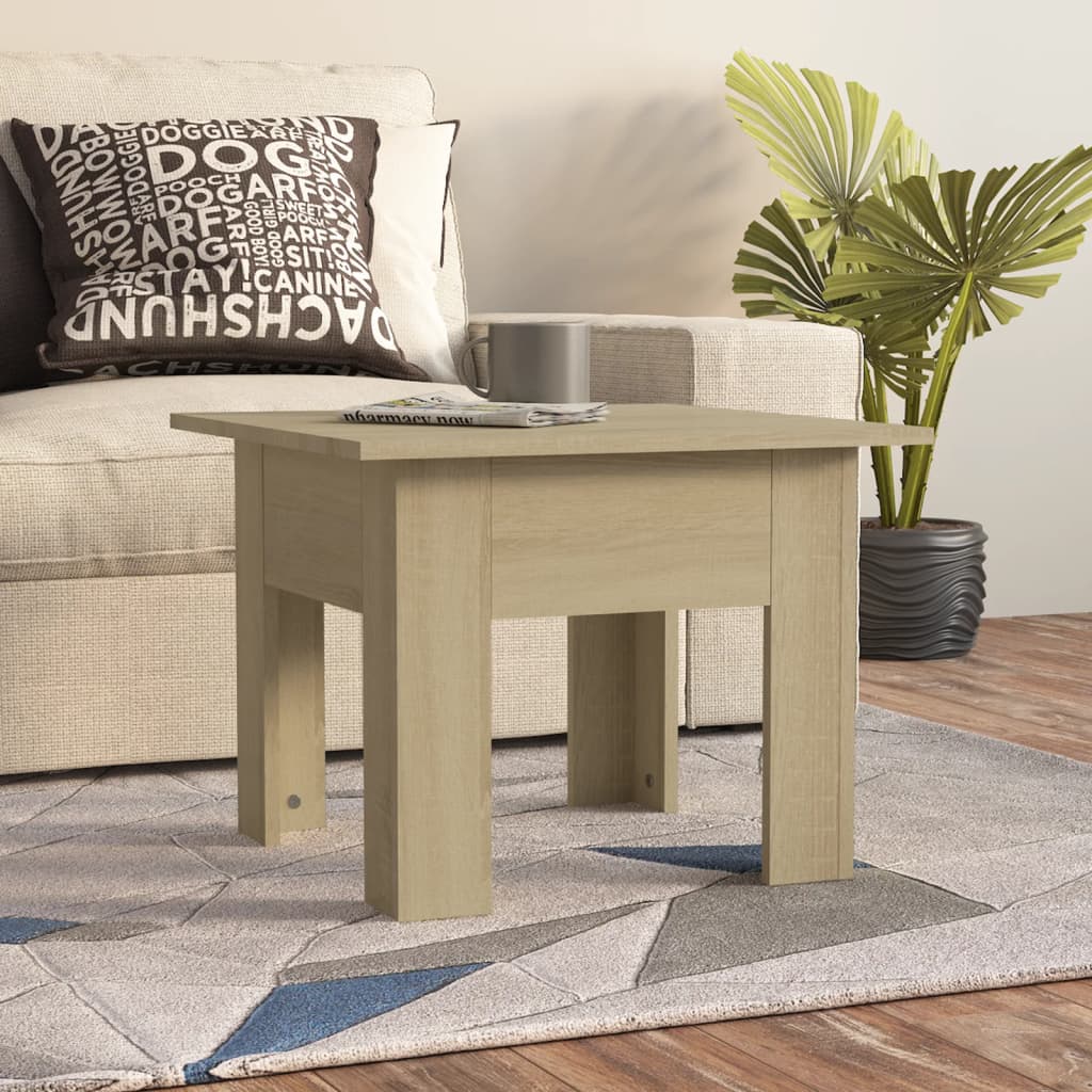 Salontafel 55x55x42 cm bewerkt hout sonoma eikenkleurig is nu te koop bij PeponiXL, paradijselijk wonen!