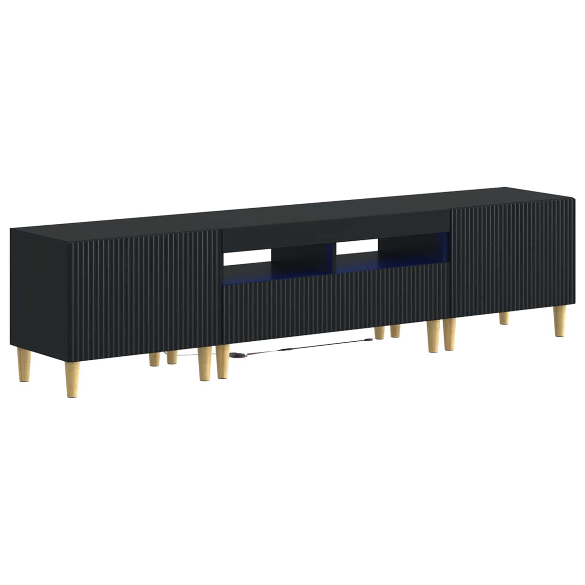 5-delige LED TV-kast Zwart Bewerkt hout is nu te koop bij PeponiXL, paradijselijk wonen!