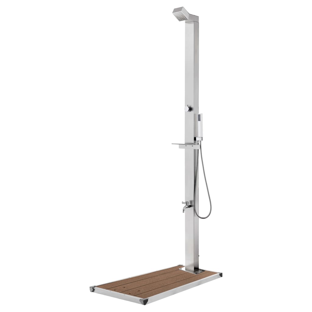 Buitendouche met bruine basis 225 cm roestvrij staal is nu te koop bij PeponiXL, paradijselijk wonen!