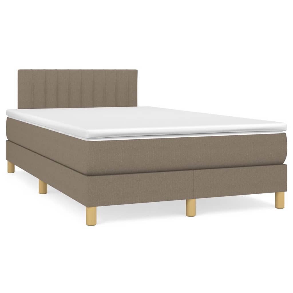 Boxspring met matras stof taupe 120x190 cm is nu te koop bij PeponiXL, paradijselijk wonen!