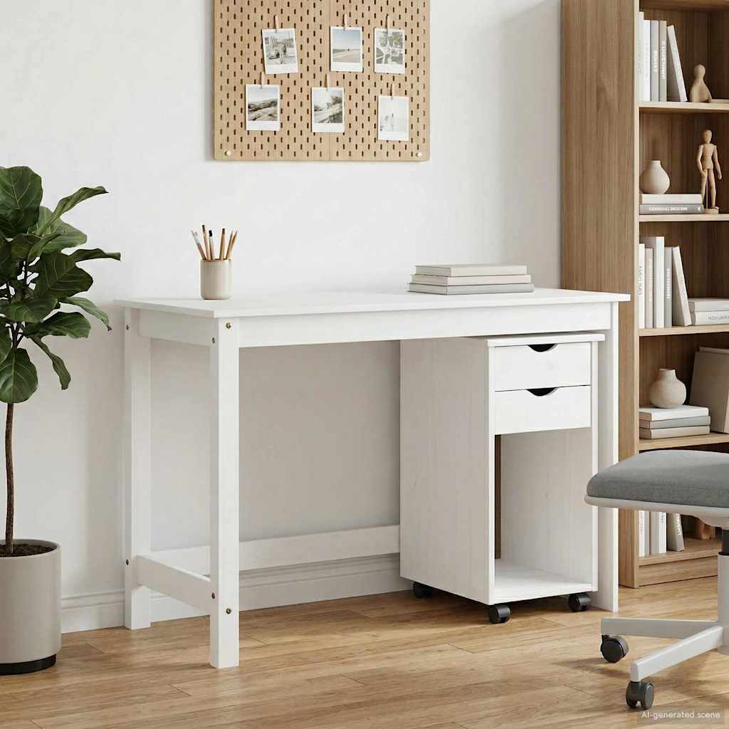 Bureau Kas Set 2 st Wit Massief grenenhout is nu te koop bij PeponiXL, paradijselijk wonen!