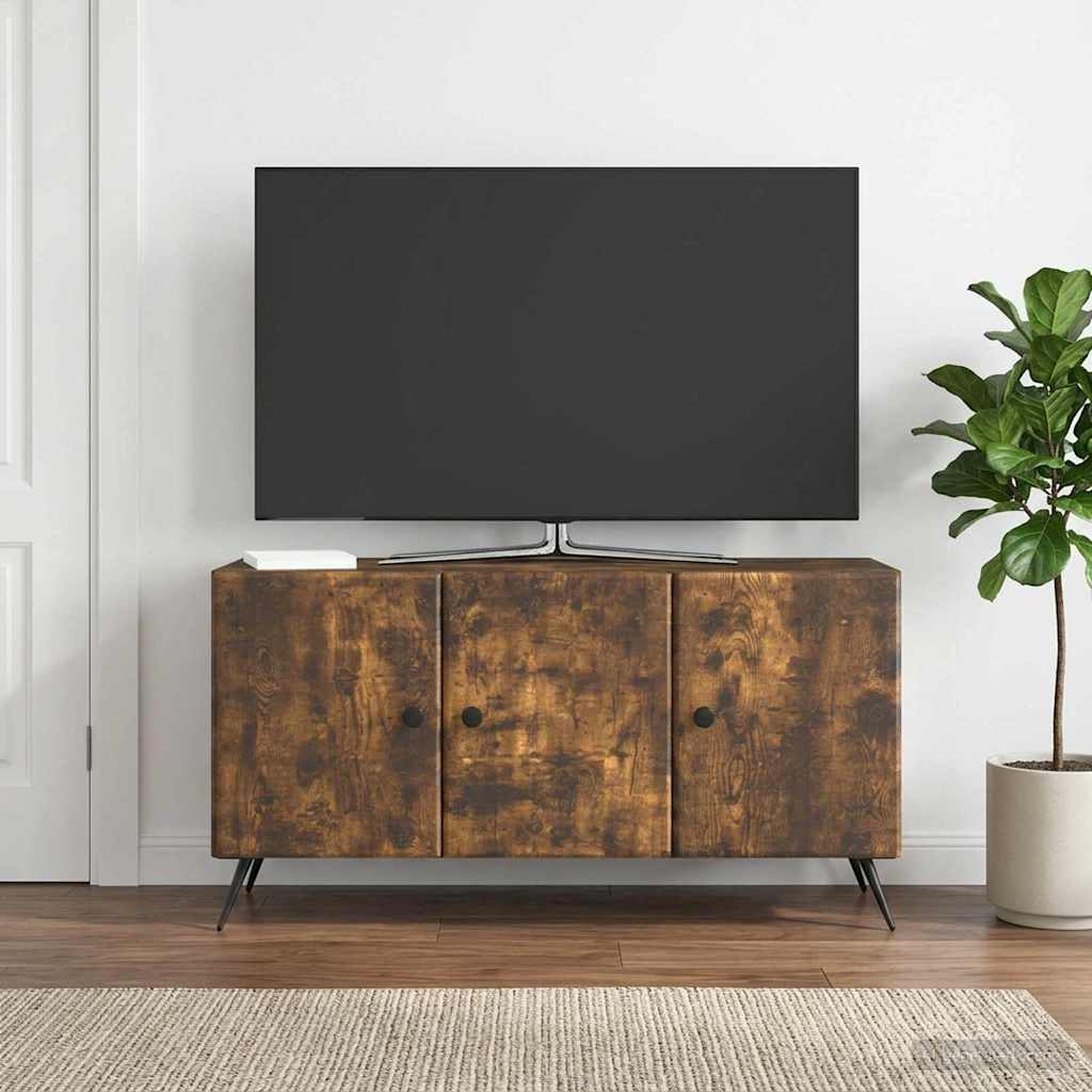 TV-kast Gerookt eiken 99 x 34,5 x 50 cm Bewerkt hout is nu te koop bij PeponiXL, paradijselijk wonen!