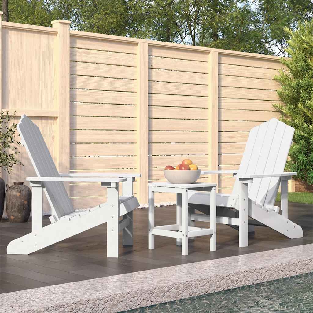 Tuinstoelen Adirondack met tafel HDPE wit is nu te koop bij PeponiXL, paradijselijk wonen!