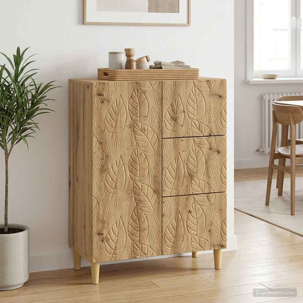 Dressoir Artisanaal eiken 66 x 34,5 x 90 cm Bewerkt hout is nu te koop bij PeponiXL, paradijselijk wonen!