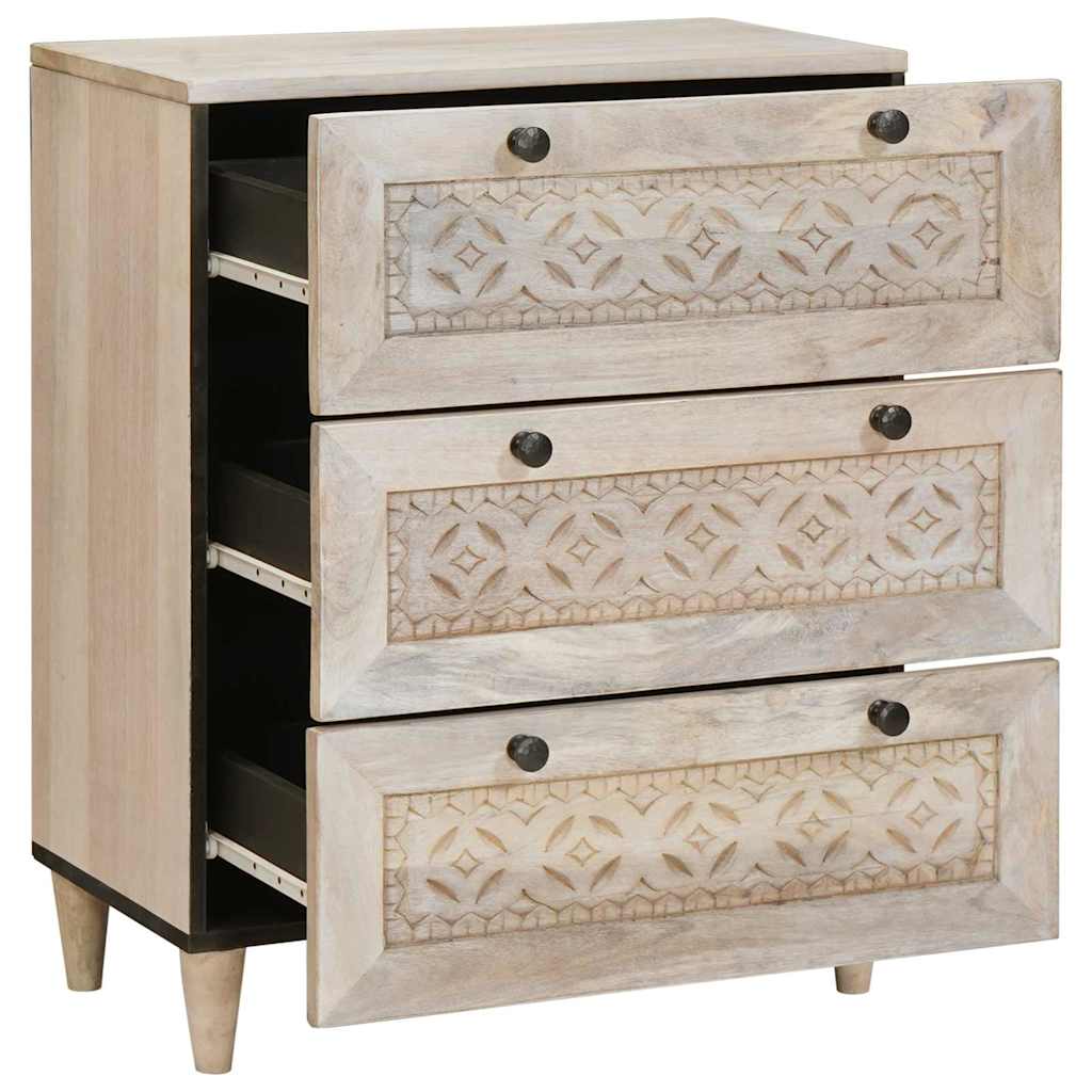 Dressoir Wit 60 x 33 x 75 cm massief mangohout is nu te koop bij PeponiXL, paradijselijk wonen!
