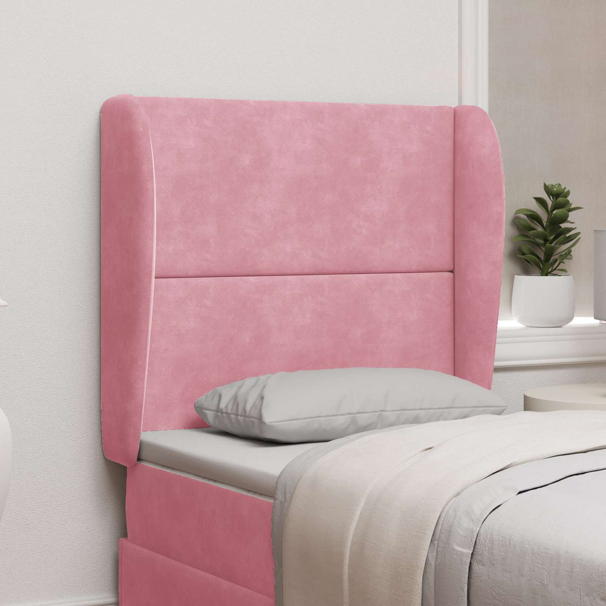 Hoofdbord oor Roze 80 x 23 x 6 cm Fluweel is nu te koop bij PeponiXL, paradijselijk wonen!