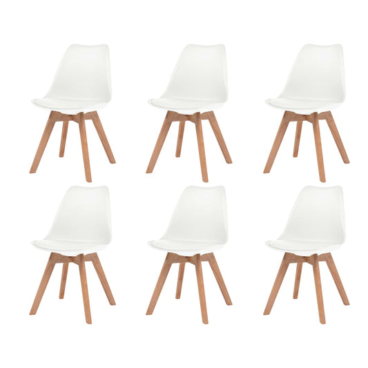 Eetkamerstoelen 6 st kunststof wit is nu te koop bij PeponiXL, paradijselijk wonen!