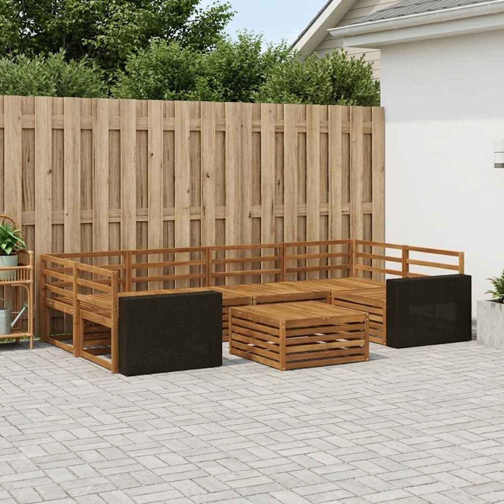 Buiten bankenset 7 pcs Naturel Massief Acaciahout is nu te koop bij PeponiXL, paradijselijk wonen!